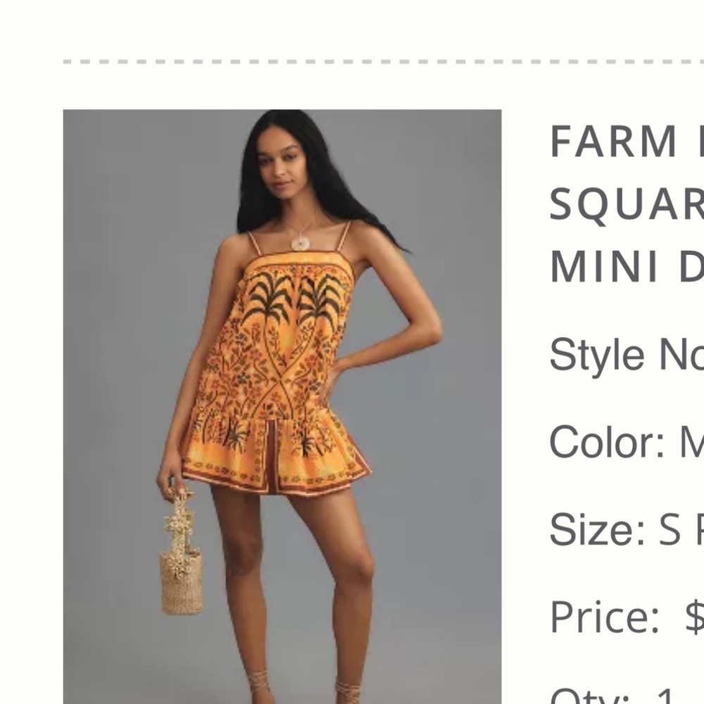 FARM Rio Orange Floral Mini Dress